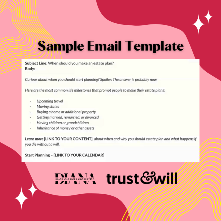 Sample Email Template for Estate Planning Marketing Strategy